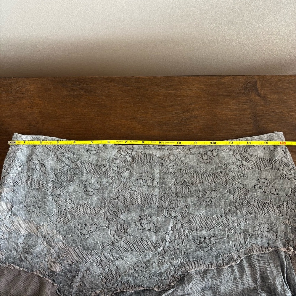New FREE‎ PEOPLE X BRENDA KNIGHT FAIRY CHIFFON MINI SKIRT Gray Layered Size S - Picture 9 of 9